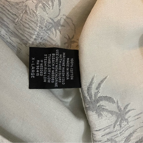 HAVANNA SHIRT CO Linen Blend Short Sleeve Casual Tropical Camp Shirt, Size Large - Picture 4 of 5